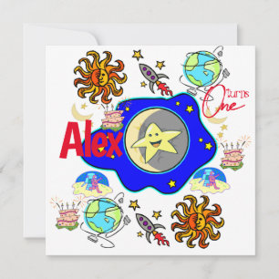 invitación de cumpleaños del primer bebé infantil 