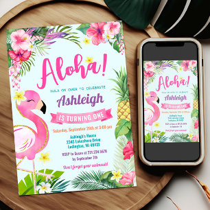 Invitación de cumpleaños del primer verano tropica