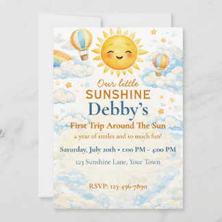 Invitación de cumpleaños del primer viaje alrededo