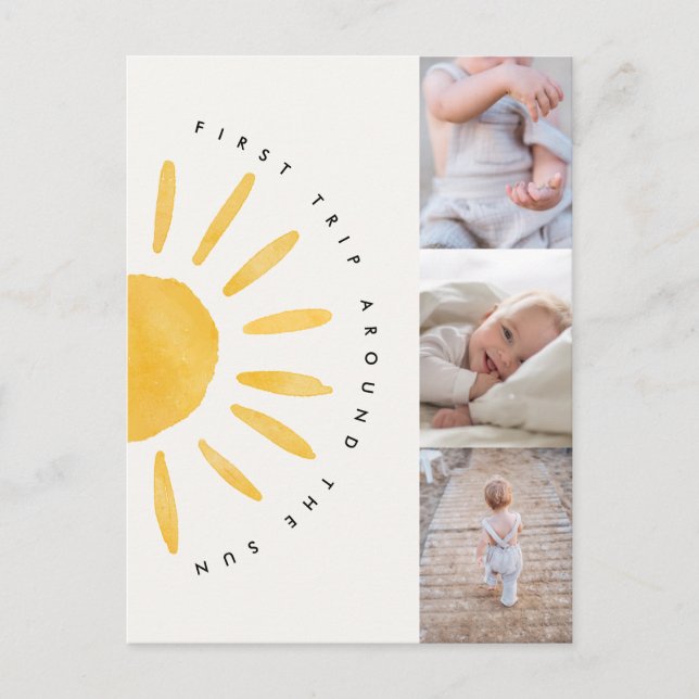 invitación de cumpleaños del primer viaje de sunsh (Anverso)