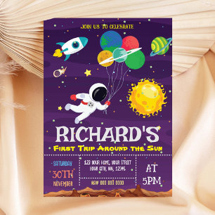 Invitación de cumpleaños del primer viaje del astr