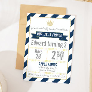 Invitación de cumpleaños del Purpurina de oro azul