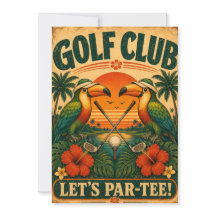 Invitación de cumpleaños del Retro Toucan Golf Clu