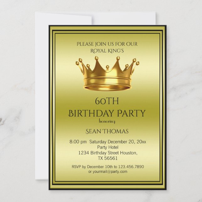 Invitación de cumpleaños del rey a la corona de or (Anverso)