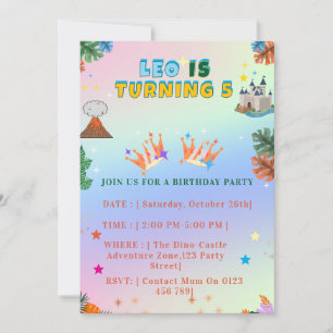 Invitación de cumpleaños del rey real colorido
