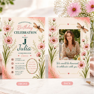 Invitación de cumpleaños del saltamontes de Cosmos