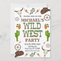 Invitación de cumpleaños del Salvaje Oeste