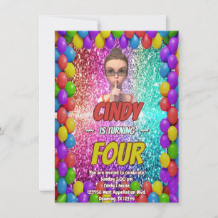 Invitación de cumpleaños del secreto de sorpresa