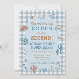 Invitación de cumpleaños del segundo rodeo del chi