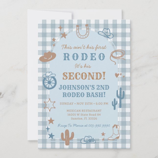 Invitación de cumpleaños del segundo rodeo del chi (Anverso)