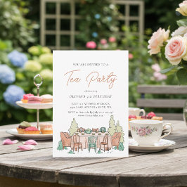 Invitación de cumpleaños del té fiesta dulce para
