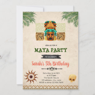 Invitación de cumpleaños del tema maya