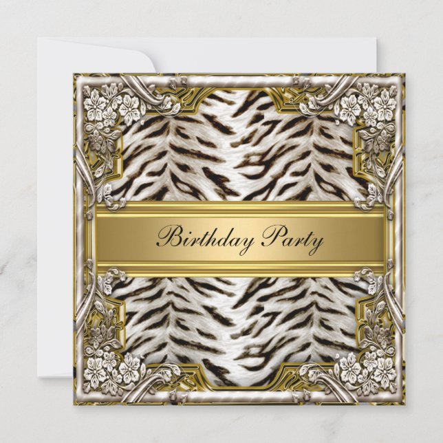 Invitación de cumpleaños del Tigre Blanco (Anverso)