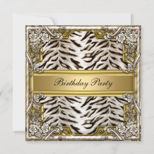 Invitación de cumpleaños del Tigre Blanco