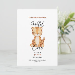 Invitación de cumpleaños del tigre safari lindo sa