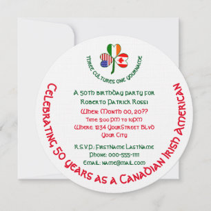 Invitación de cumpleaños del trébol irlandés canad