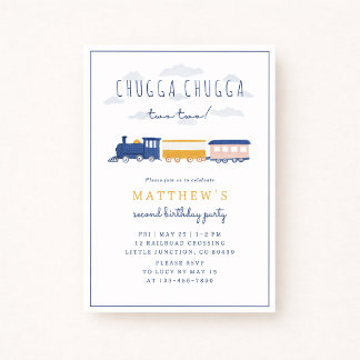 Invitación de cumpleaños del tren Chugga Chugga Do