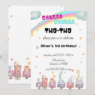 Invitación de cumpleaños del tren Chugga Chugga Tw