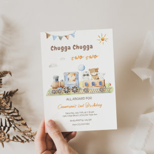 Invitación de cumpleaños del tren Chugga Chugga Tw