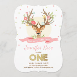 Invitación de cumpleaños del venado Antlers Woodla