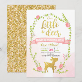 Invitación de cumpleaños del venado Chica Fiesta P