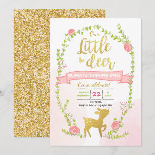 Invitación de cumpleaños del venado Chica Fiesta P