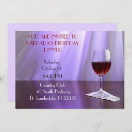 Invitación de cumpleaños del vino tinto Purple Sso