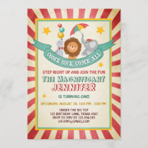 Invitación de cumpleaños del Vintage Circus