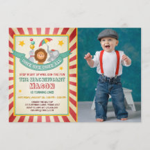 Invitación de cumpleaños del Vintage Circus