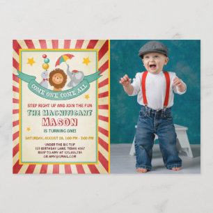 Invitación de cumpleaños del Vintage Circus