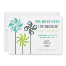 Invitación de cumpleaños del volante moderno - Gri