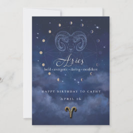 Invitación de cumpleaños del zodíaco de Aries