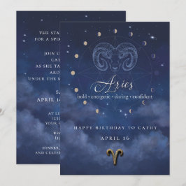 Invitación de cumpleaños del zodíaco de Aries