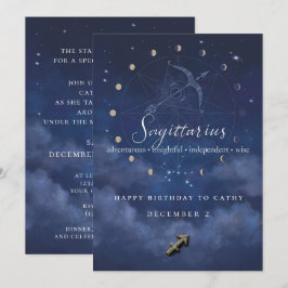 Invitación de cumpleaños del zodíaco de Sagitario