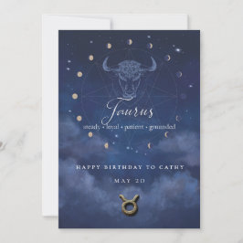 Invitación de cumpleaños del zodíaco de Tauro