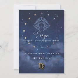 Invitación de cumpleaños del Zodiaco Virgo