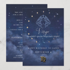 Invitación de cumpleaños del Zodiaco Virgo