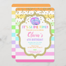 Invitación de cumpleaños delgada, chica arcoiris p