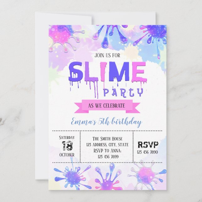 Invitación de cumpleaños delgado (Anverso)