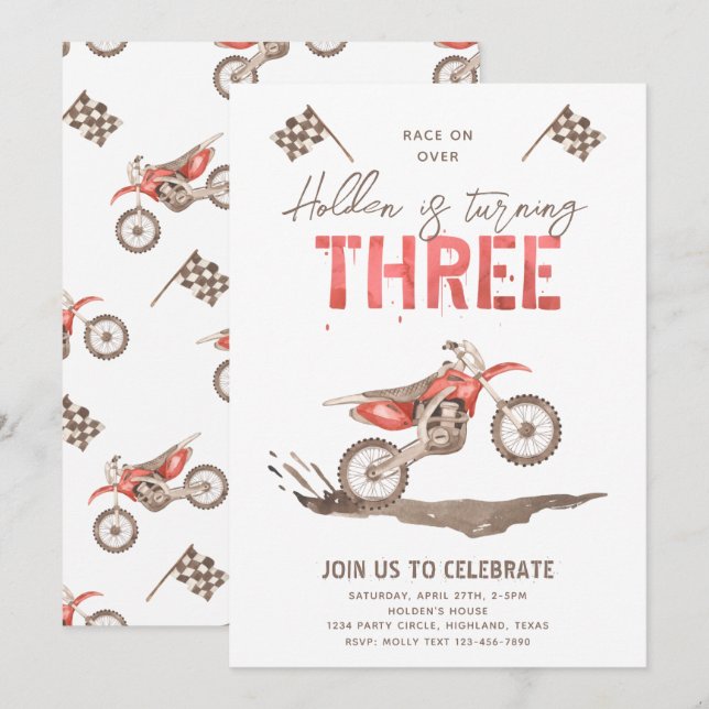 Invitación de cumpleaños demasiado rápida | 3 cump (Anverso / Reverso)