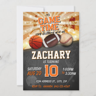 Invitación de cumpleaños deportivo Baloncesto Béis