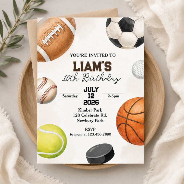 Invitación De cumpleaños deportivo | Fiesta de cumpleaños con (Subido por el creador)