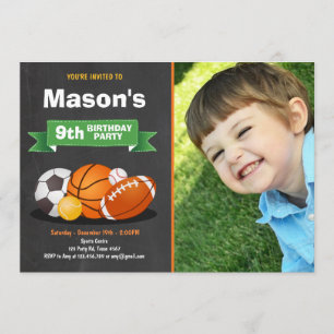 Invitación de cumpleaños deportivos chicos Fiestas