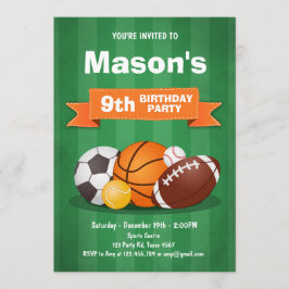 Invitación de cumpleaños deportivos chicos Fiestas