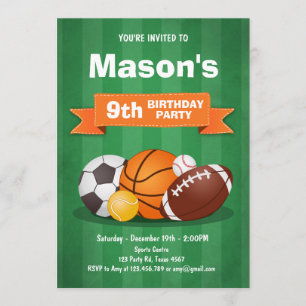 Invitación de cumpleaños deportivos Fiestas Toda l