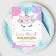 Invitación de cumpleaños día mágico arcoíris unico