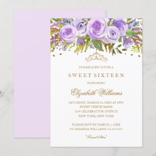 Invitación de Cumpleaños Dieciséis Rosas Florales