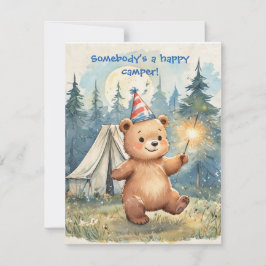 Invitación de cumpleaños digital de oso de cumplea