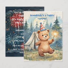 Invitación de cumpleaños digital de oso de cumplea