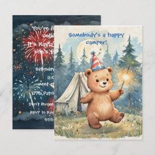 Invitación de cumpleaños digital de oso de cumplea